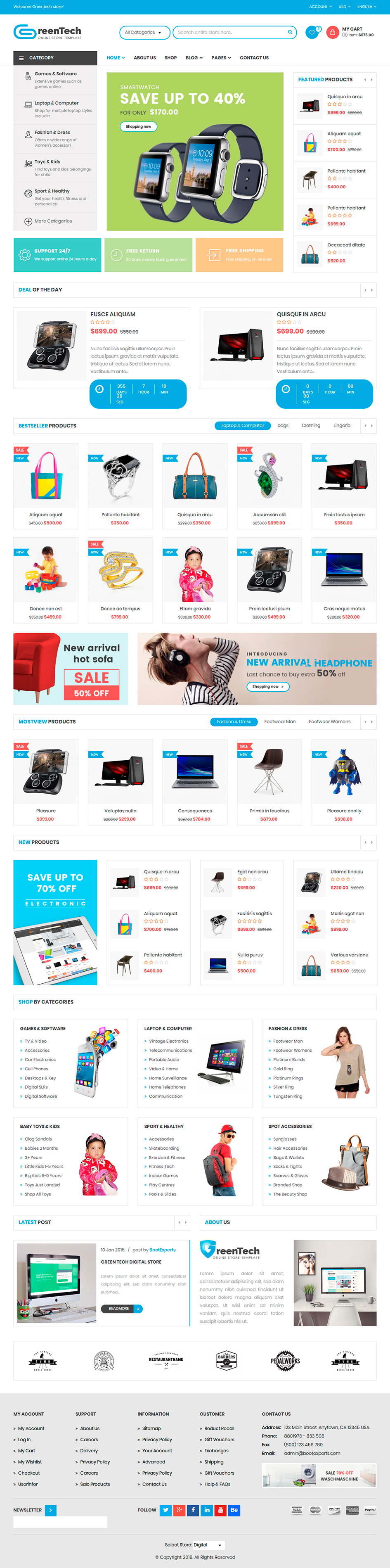 深圳网站开发，深圳网站建设案例-Greentech 外贸电商站